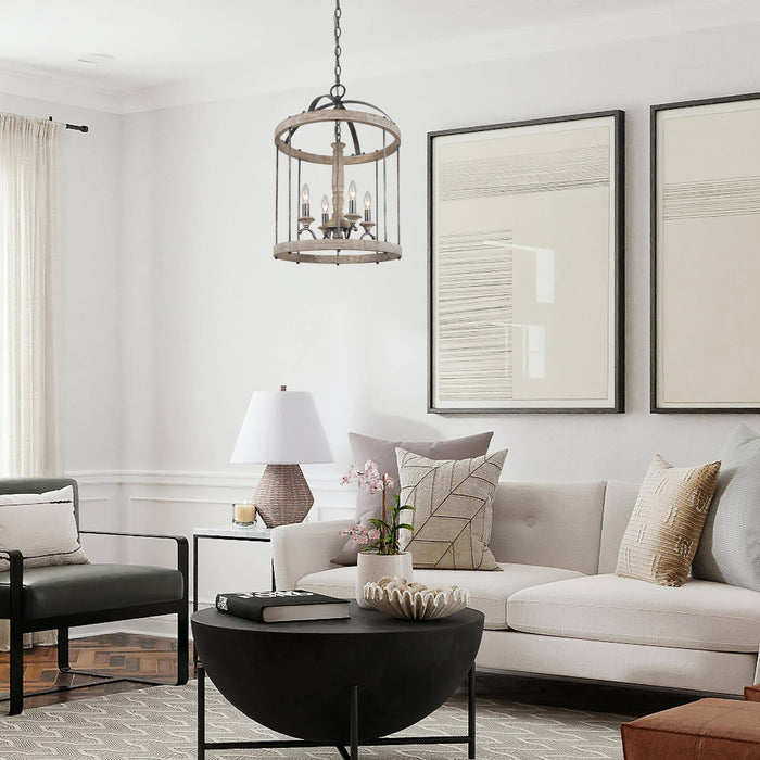 Veylen 4-Light Wood Chandelier