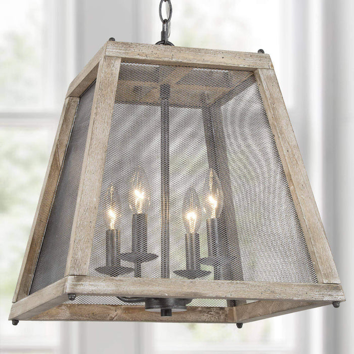 Floray 4-Light Wood Chandelier