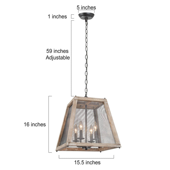 Floray 4-Light Wood Chandelier