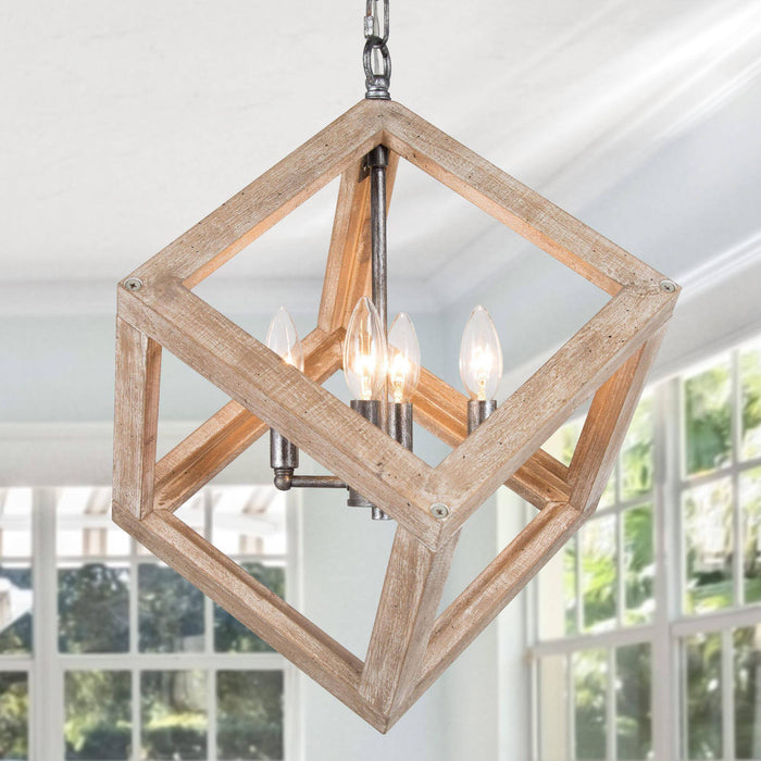 Heloise 4-Light Wood Chandelier