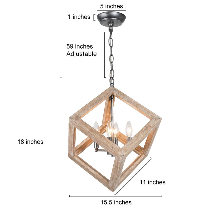 Heloise 4-Light Wood Chandelier