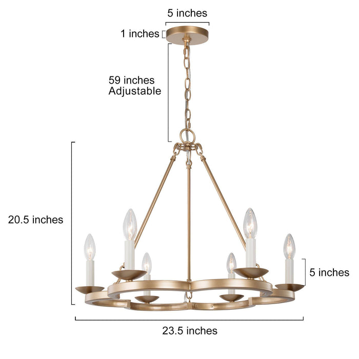 Luremis 6-Light Gold Chandelier