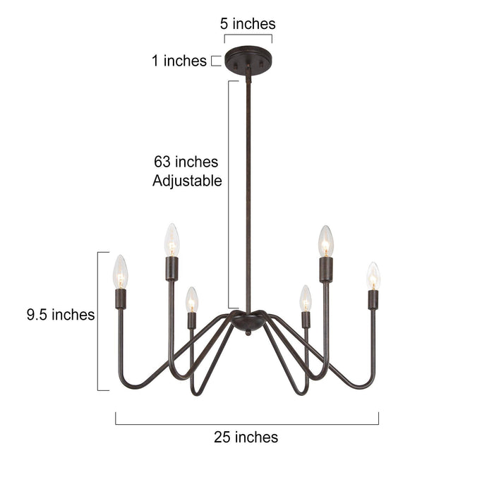 Avelin 6-Light Rust Chandelier