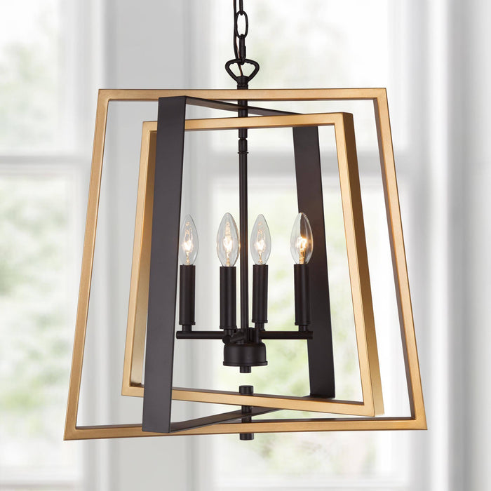 Lorlyn 4-Light Black and Gold Chandelier
