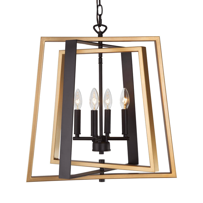 Lorlyn 4-Light Black and Gold Chandelier
