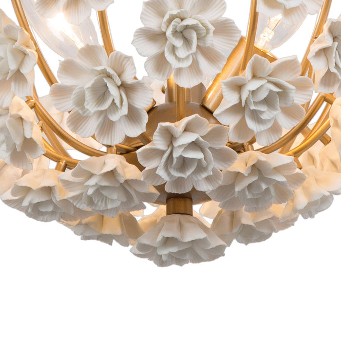 Arilen 3-Light Gold Semi-Flush Mount Light