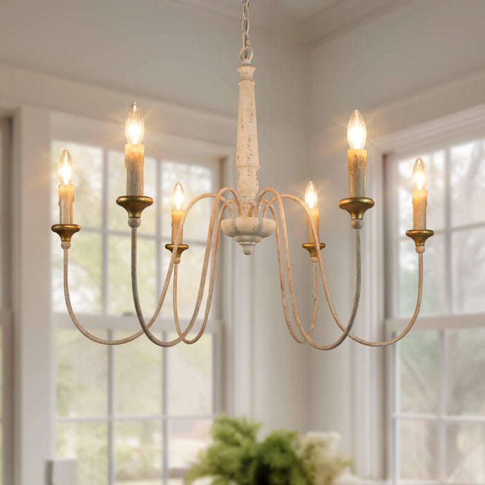 Ravine 6-Light White Chandelier