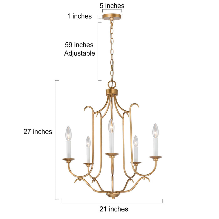 Sylveen 5-Light Gold Chandeliers