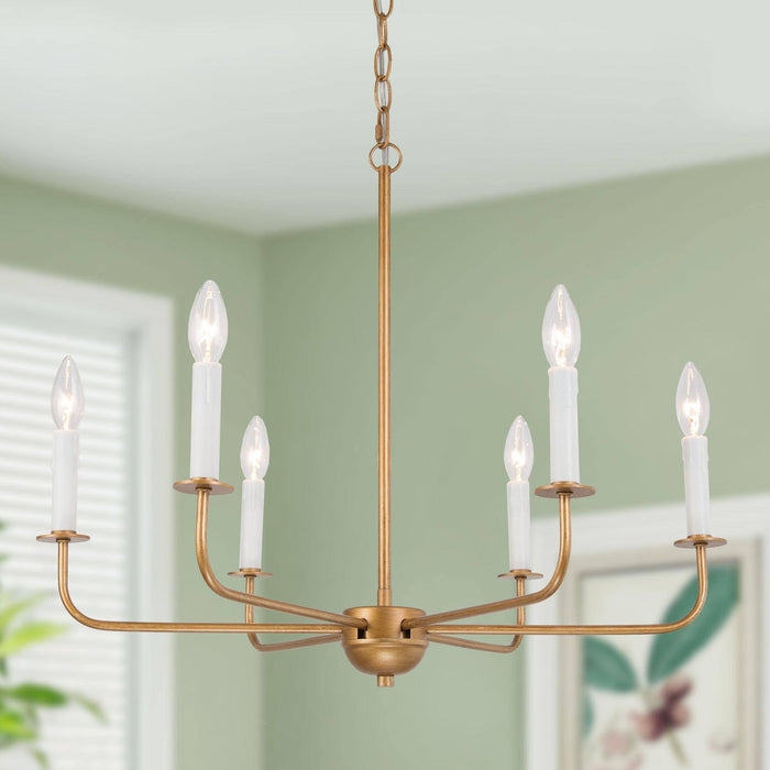 Wiatoty 6-Light Gold Chandelier