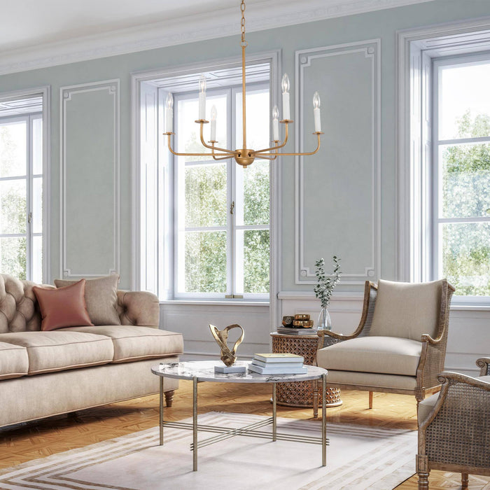 Wiatoty 6-Light Gold Chandelier