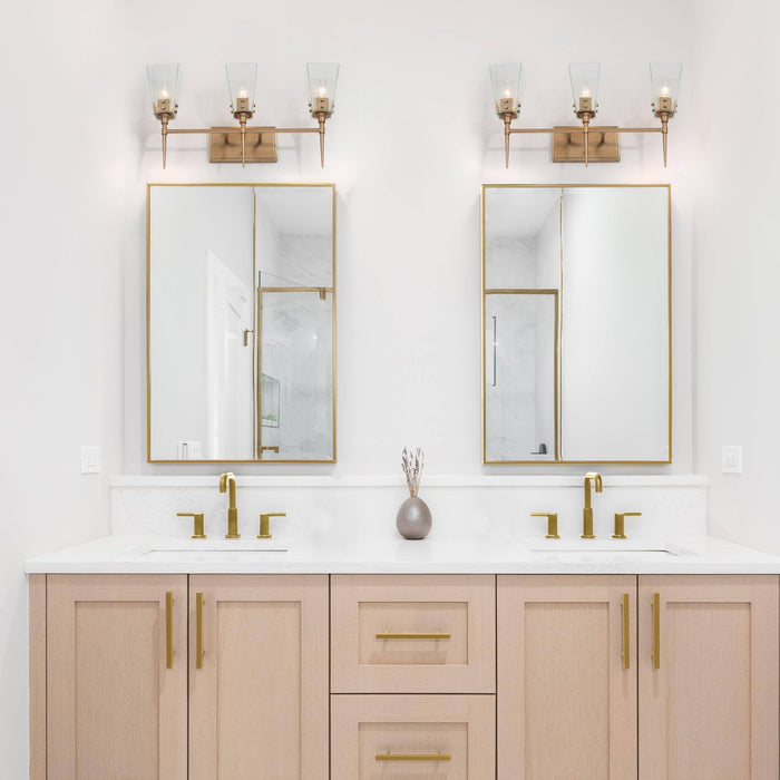 Dendora 3-Light Gold Bathroom Vanity Light