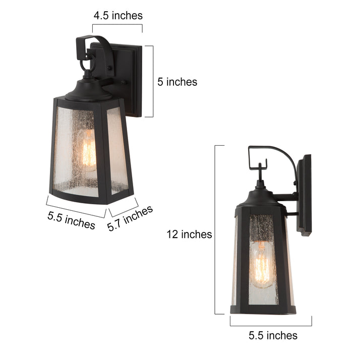 Alivor 1-Light Black Outdoor Wall Light