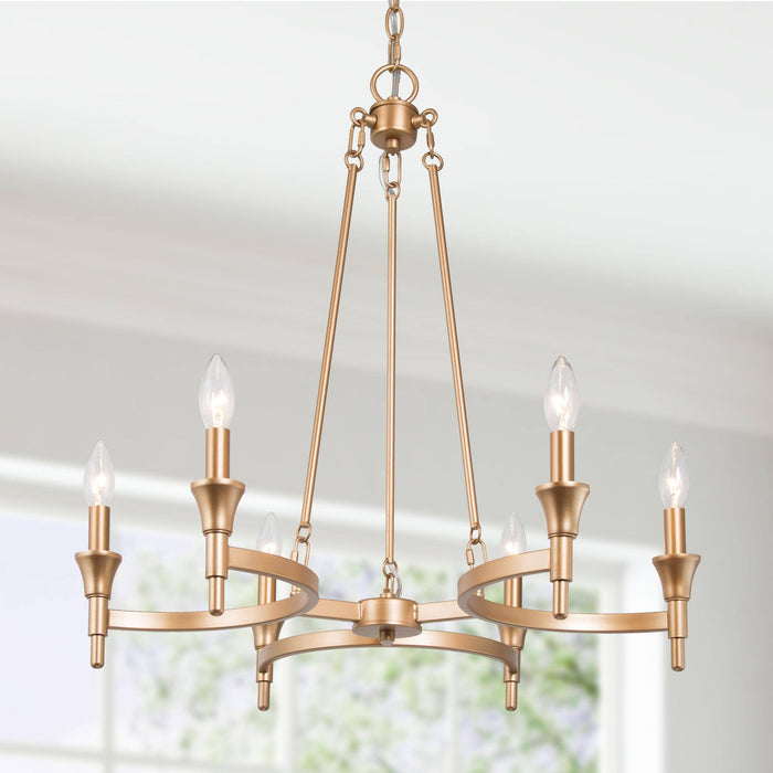 Serine 6-Light Gold Chandelier