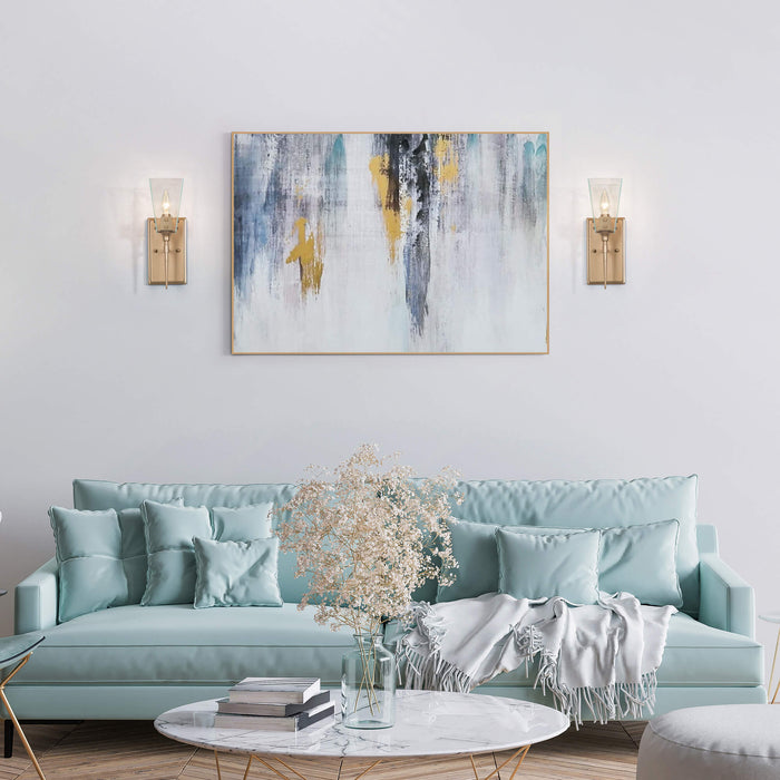 Dendora 1-Light Seeded Glass Gold Wall Sconce