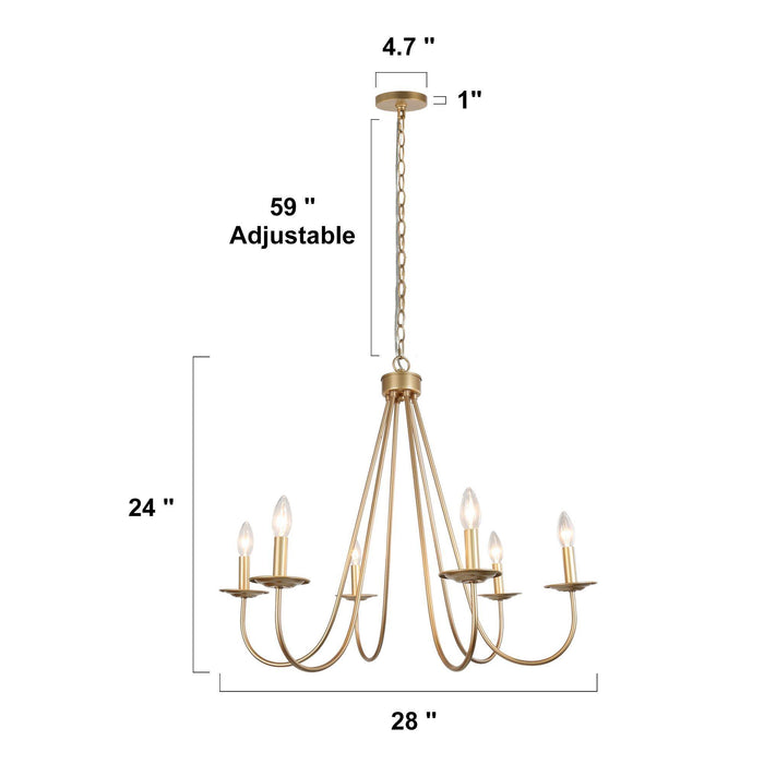 Sylvora 6-Light Gold Chandeliers