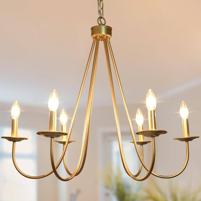 Sylvora 6-Light Gold Chandeliers