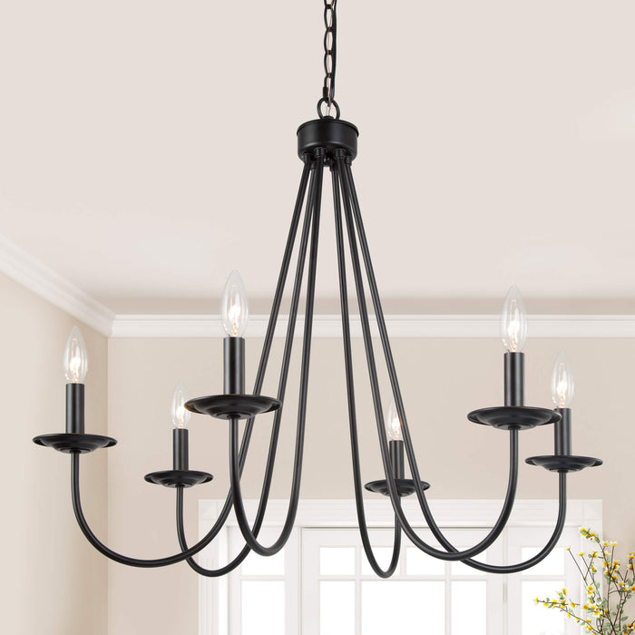 Sylvora 6-Light Black Chandeliers