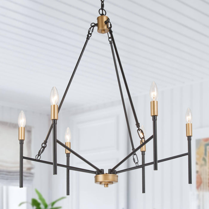 Xavira 6-Light Black and Gold Chandelier