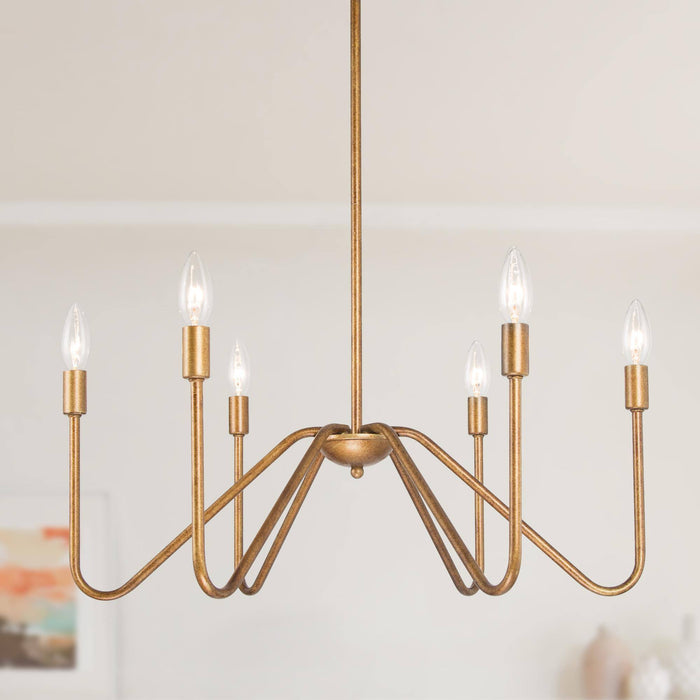 Avelin 6-Light Gold Chandelier