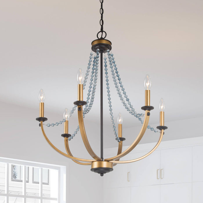 Meliris 6-Light Black and Gold Chandelier