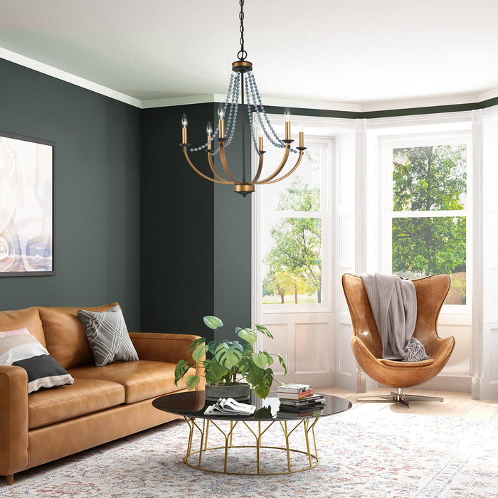 Meliris 6-Light Black and Gold Chandelier