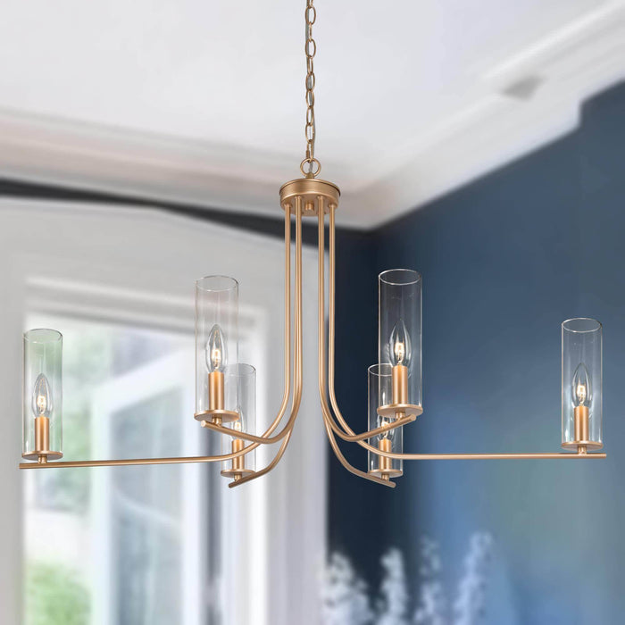 Veocrae 6-Light Gold Chandelier