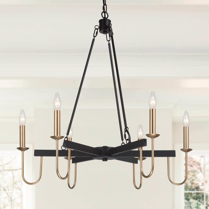 Deborah 6-Light Black and Gold Chandelier