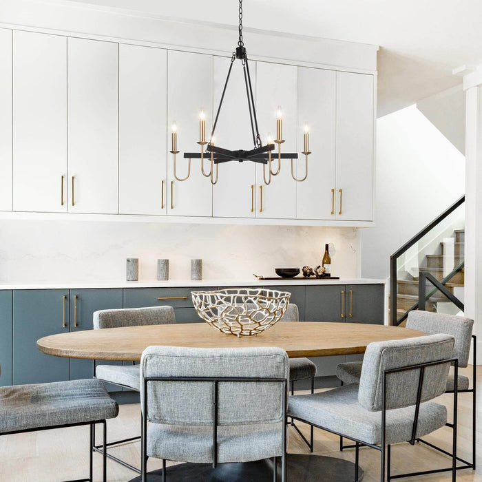 Deborah 6-Light Black and Gold Chandelier