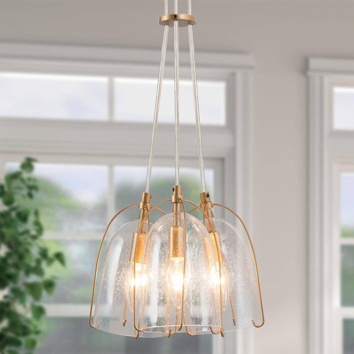Etrichy 3-Light Gold Chandelier