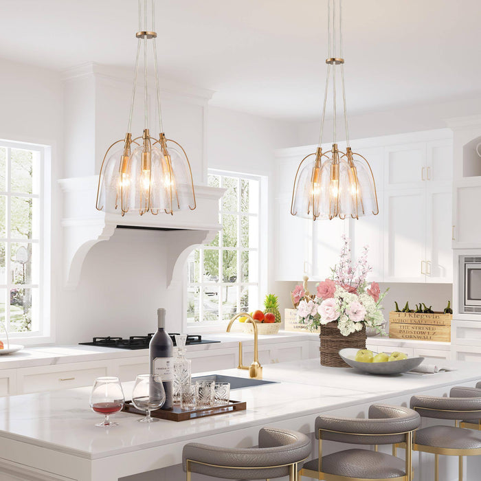 Etrichy 3-Light Gold Chandelier