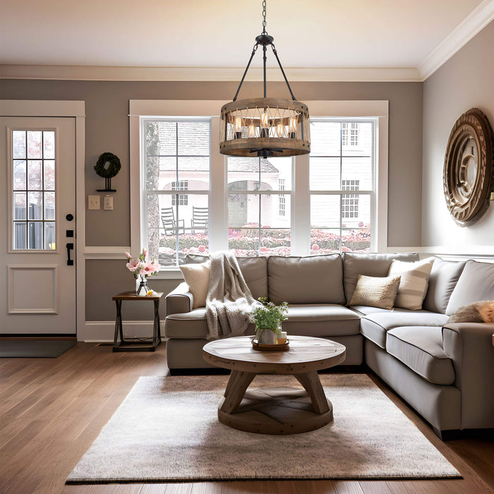 Eriogo 5-Light Wood Chandelier