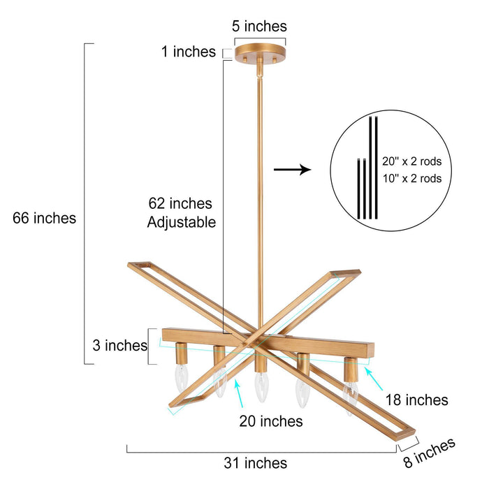 Sylene 5-Light Gold Chandelier