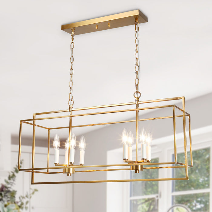 Kressi 8-Light Brass Island Light