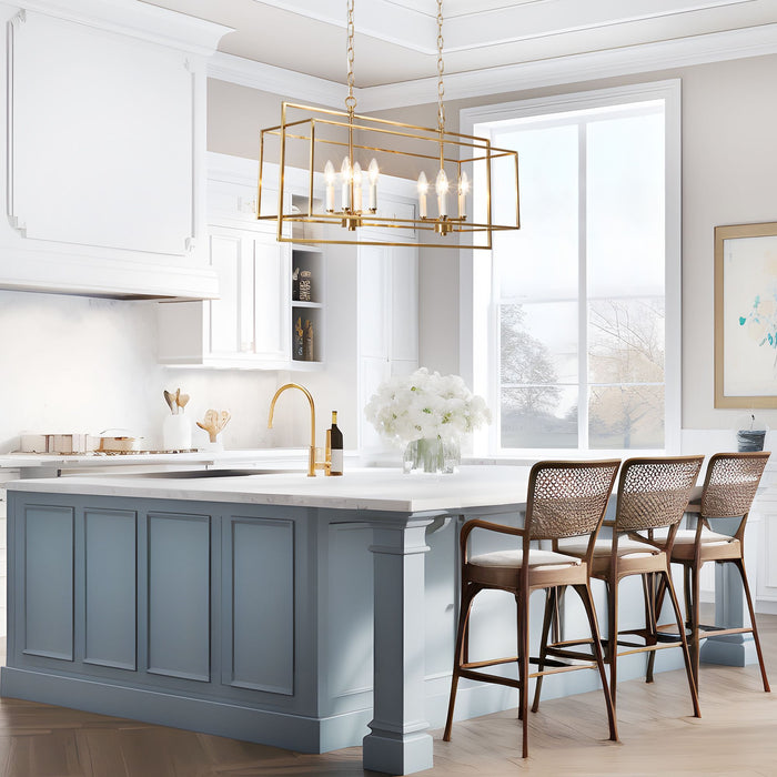Kressi 8-Light Brass Island Light