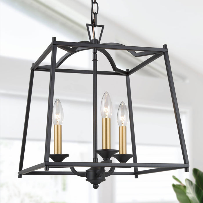 Modany 3-Light Black and Gold Chandelier