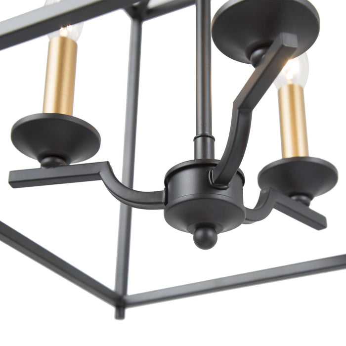 Modany 3-Light Black and Gold Chandelier