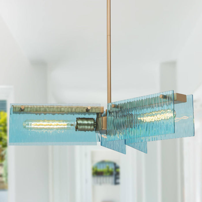 Deirdre 3-Light Blue Chandelier