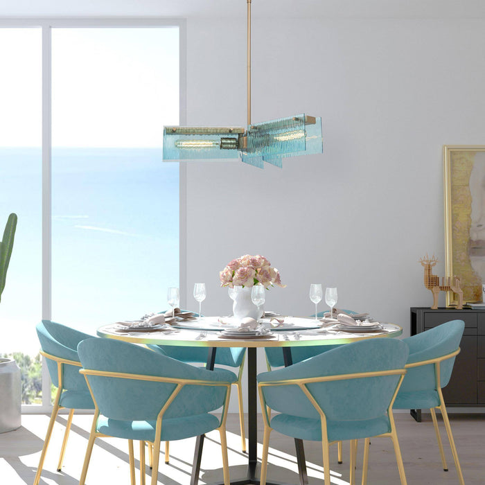 Deirdre 3-Light Blue Chandelier