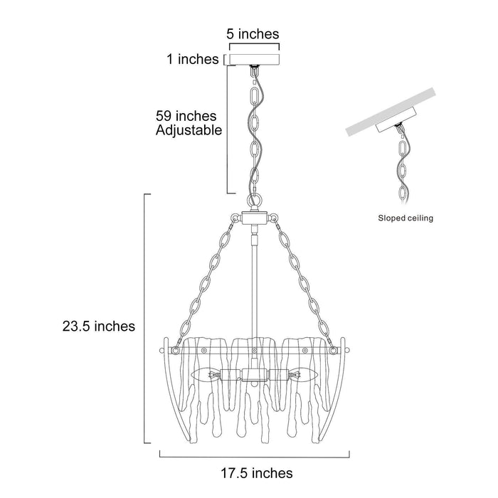 Tisrelle 4-Light Gold Chandelier