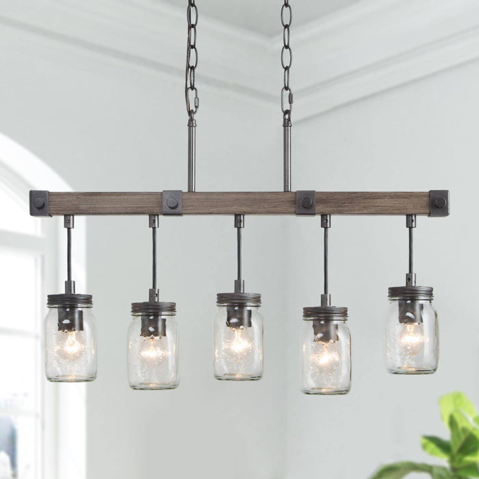 Amthyis 5-Light Wood Island Light
