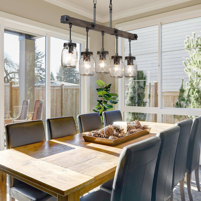 Amthyis 5-Light Wood Island Light