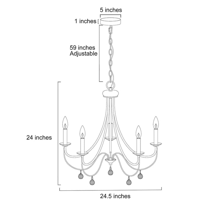 Clement 5-Light Black Chandelier