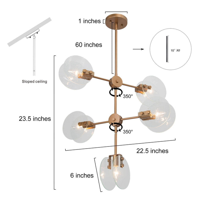 Peniva 5-Light Gold Chandelier