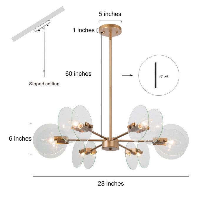 Peniva 6-Light Gold Chandelier