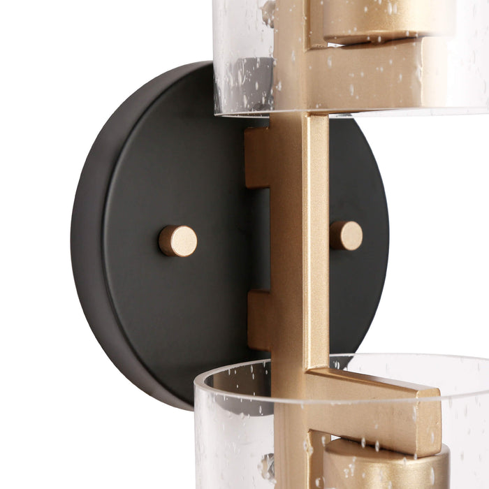 Bresova 2-Light Black and Gold Wall Sconces