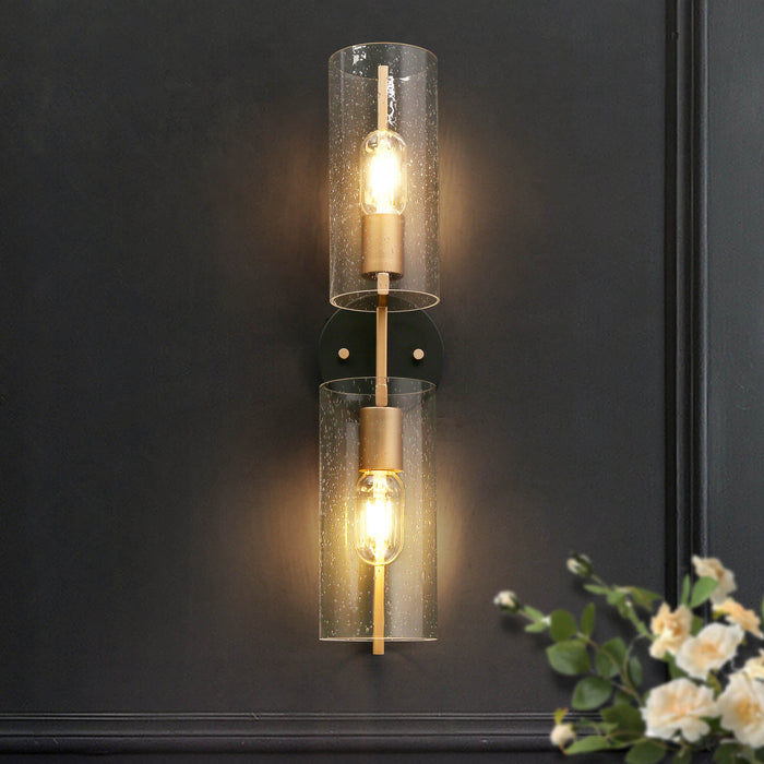 Bresova 2-Light Black and Gold Wall Sconces