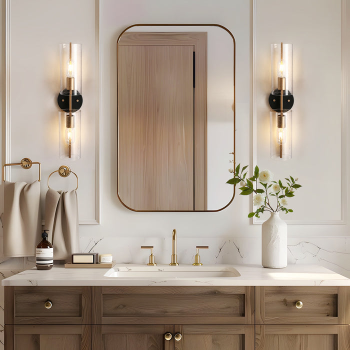 Bresova 2-Light Black and Gold Wall Sconces
