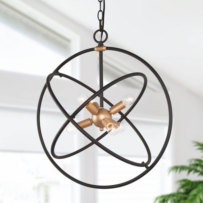Papola 6-Light Black and Gold Chandelier