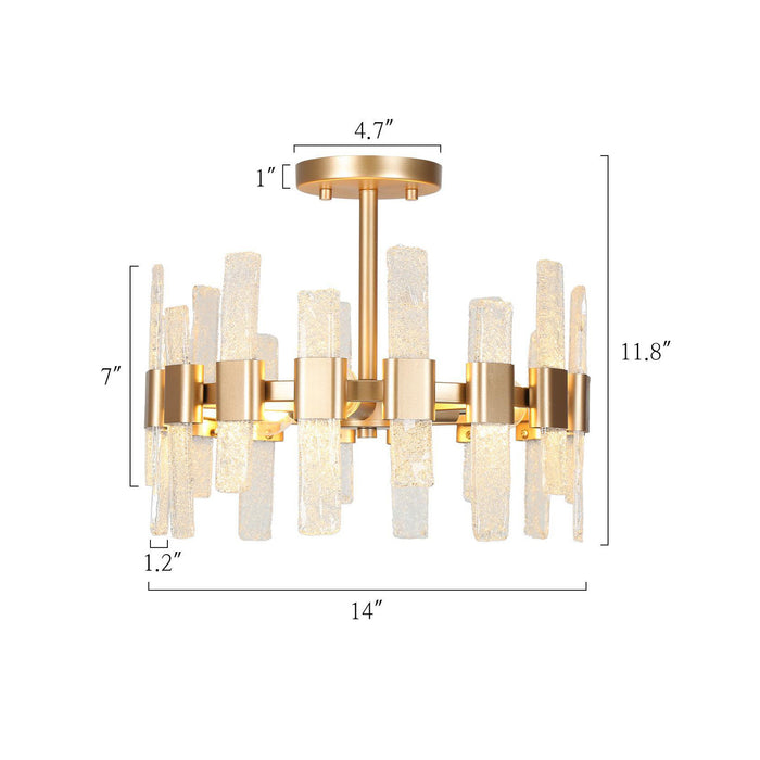 Breslyn 3-Light Gold Semi-Flush Mount Lights