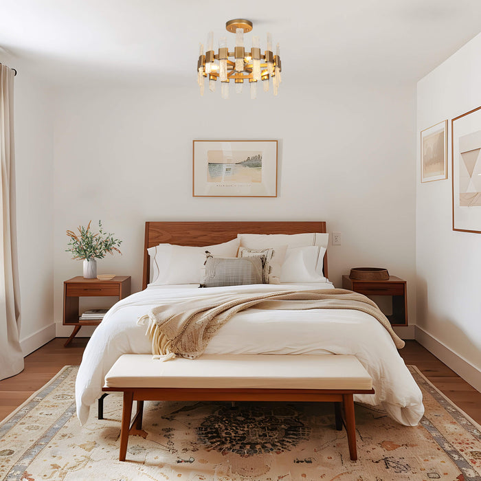Breslyn 3-Light Gold Semi-Flush Mount Lights